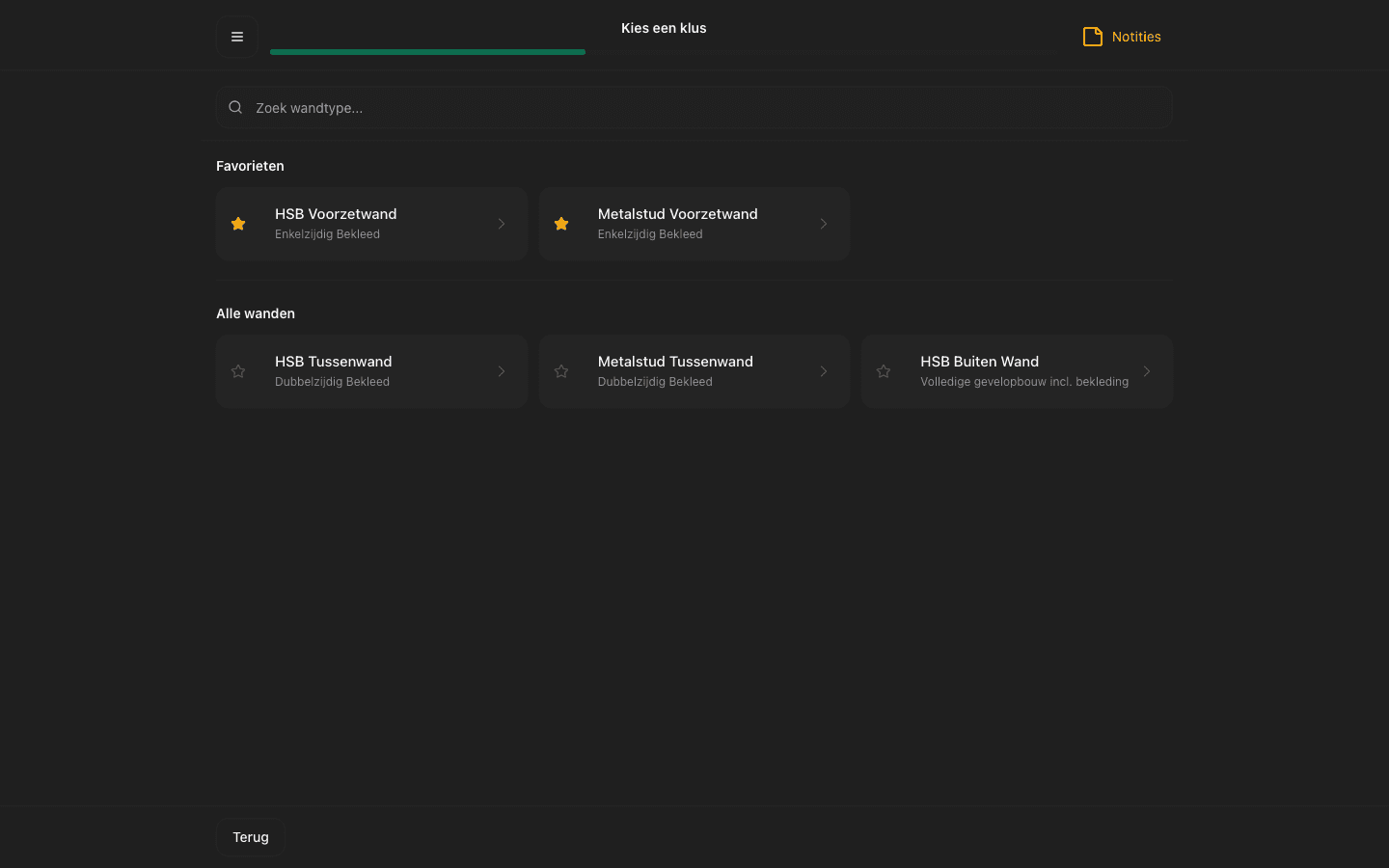 OfferteHulp Calculatie Stap 3 - Kies klus type